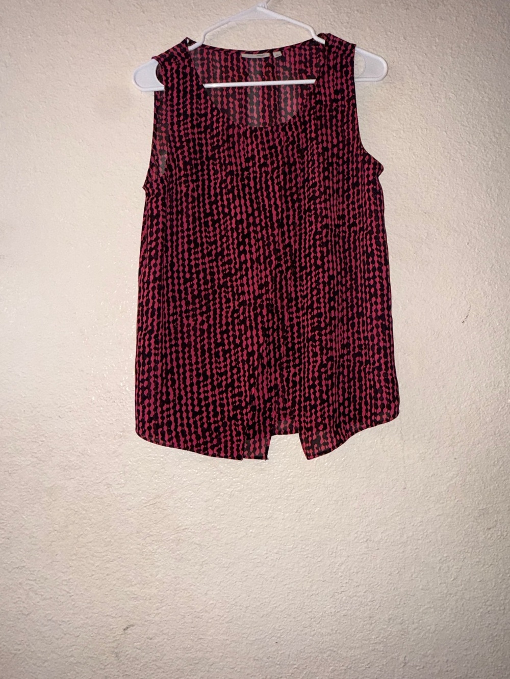 Halogen Pink and Black Patterned Sleeveless Top